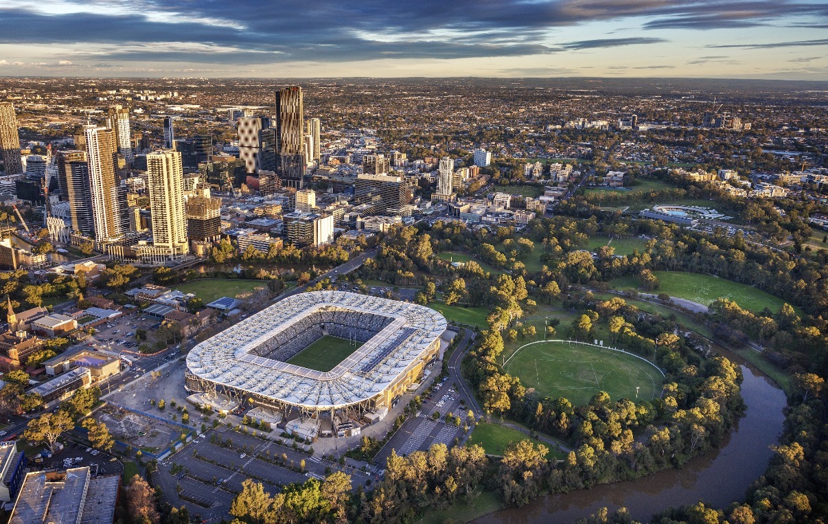 Western Sydney Stadium exterior daytime