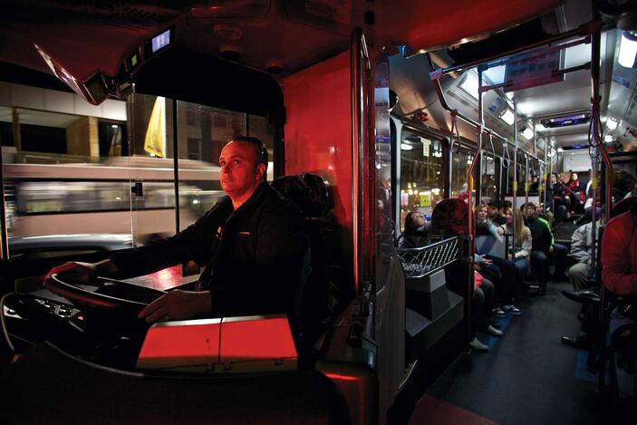 Bus drivers drives late night bus service 