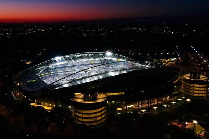 StadiumAus nighttime exterior